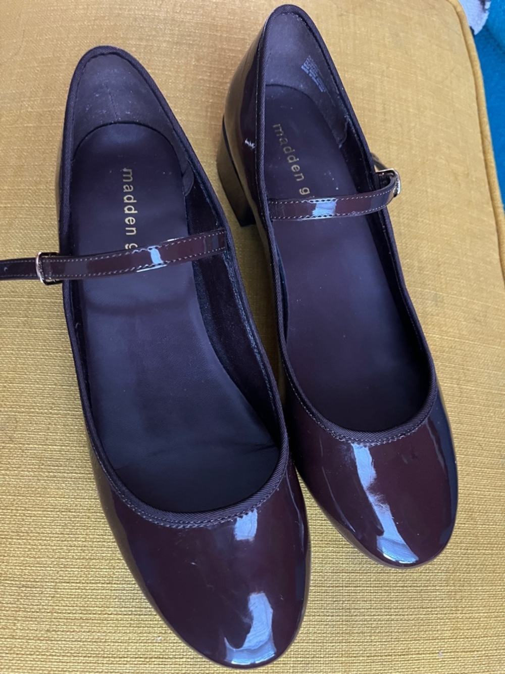 Madden Girl Burgundy Patent Mary Jane Flats
